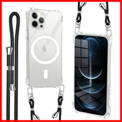 【最短発送】耐衝撃 全面保護 アイフォン15 携帯カバー プロ マックス ストラップ付 用 用 ソフトTPU 純透明 ショルダー スマホケース 紐付き マグネット搭載 肩がけ 首掛け Magsafe対応 縄掛けケース クリア 落下防止 紛失防止【き調節可能 ケ