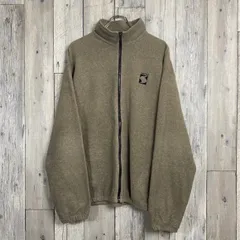 【AUBURN SPORTS WEAR】 企業ロゴ 刺繍 フルジップ フリース ジャケット XL