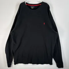 90s Polo by Ralph Lauren サーマルロンT ブラック 古着 古着 90s Polo Ralph Lauren ワンポイント 段リブ ヘンリー