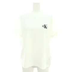 カルバンクラインジーンズ Calvin Klein Jeans 24SS レギュラーフィットスモールモノグラムTシャツ カットソー 半袖 ロゴ刺繍 M 白 ホワイト 黒 ブラック /DO ■OS