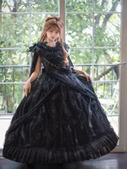 新品未使用 飛鳥繁花 白菜花嫁 長款ロリータドレス 一字肩 重工刺繍 ピーコックテイル ロングスカート ウェディングドレス 宴会衣装 推し活 撮影会 コスプレ パーティープレゼント