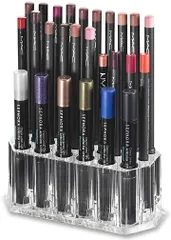 ColorfylCoco(カラフィルココ) コスメ収納 26ポケット メイクペンシル ペンスタンド ペン立て ペンホルダーリップライナー アイライナー メイクブラシ 収納アクリルホルダー(クリアー)