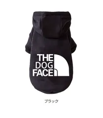 【ブラック】 THE DOG FACE ドッグフェイス 犬服 秋冬 フード ドッグウェア トレーナー ペット ワンちゃん フード付き お出かけ お散歩 おしゃれ 防寒 可愛い 愛犬 あったかい 小型犬 中型犬 大型犬