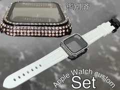 ブラック　ホワイト　アップルウォッチ ケースカバーApple Watch. Dラバーベルト ラバーバンド キラキラカバー ケース 鑑別済み 最高品質