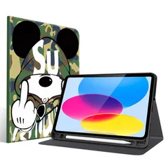 【人気商品】iPad 第10世代 ケース (2022)対応 10.9インチ ペン収納 軽量 薄型 Apple Pencil 収納可能 ワイヤレス充電対応 オートスリープ/ウェイク機能対応 かわいい 人気オシャレ キャラクターシェル iPad 第10世代 カバー