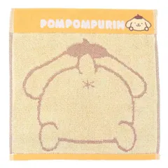 【メール便】ポムポムプリン ハンドタオル 無撚糸パイルジャカード ミニタオル オーガニックコットン プリティヒッププリン サンリオ 丸眞 抗菌防臭加工 アップリケ刺繍 キャラクター グッズ 