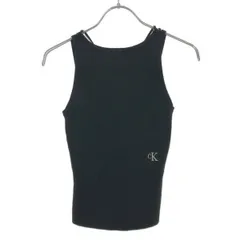 Calvin Klein Jeans カルバンクラインジーンズ Slim Ribbed Tie Back Top リブタンクトップ J223150 ブラック XS