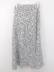 ◇ natural couture NICE CLAUP 総柄 ロング フレア スカート サイズF ホワイト ブラック レディース P  【中古】 【1212190001432】