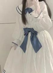 2025年新作 セーラー風ロリータワンピース♪お出かけや女子会、普段着に最適♪