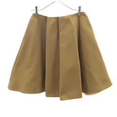JIL SANDER NAVY ジルサンダーネイビー イタリア製 ミディ丈 プリーツスカート 34 カーキブラウン フレア レディース 古着のサムネイル