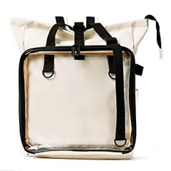 ホワイト [Across 痛バッグ 透明バッグ リュック トート ショルダー 3WAY 見せバッグ 通勤 通学 かばん (ホワイト)