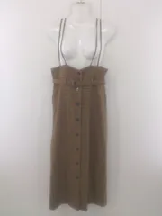 ◇ ◎ mysty woman チェック ロング キャミソールワンピース サイズF キャメル ブラック ブルー系 レディース P  【1303020001972】