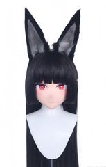 全頭マスク カツラ付き ロック付き NO.695 フルマスク ドール ヘッドロリータ人形 コスプレ マスク 変身 仮装 着ぐるみ 二次元