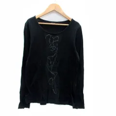 パドカレ pas de calais Tシャツ カットソー ラウンドネック 長袖 ビーズ 38 モスグリーン /HO21のサムネイル