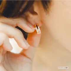 【幅5×内径10mm フープピアス】[Adelina Style] ラインストーン ピアス レディース 人気 つけっぱなし シルバーピアス キュービックジルコニア s925 純銀 金属アレルギー対応 男女