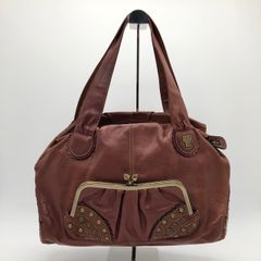 ANNASUI アナスイ ハンドバック 内部花柄 ゴールド金具 フリル スタッズ がま口ポケット レザー レディース