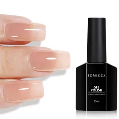 TOMICCA ジェルネイル シアーカラージェル 単色 透明感ある 15ml UV/LED対応 初心者＆プロ適用 ポリッシュタイプ セルフネイル（自然な肌の色）