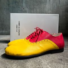 COMME des GARCONS HOMME PLUS 23ss レザーシューズ コムデギャルソンオムプリュス 2023ss イエロー レッド 26cm