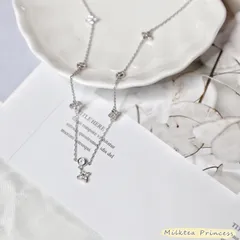 ネックレス シルバー レディース 花モチーフ ジルコニア おしゃれ エレガント