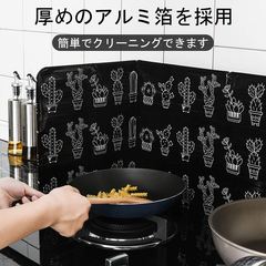 レンジガード アルミ箔製 コ字型 ブラック/ホワイト 折りたたみ式 油はねガード お手入れ簡単 軽い 耐熱 油汚れ防止 コンパクト レンジ用カバー コンロカバー おしゃれ （HM-386/HM-386-1）
