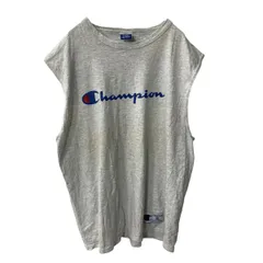 Champion タンクトップ XL ホワイト チャンピオン ノースリーブ クルーネック ブランドロゴ 古着卸 アメリカ仕入 a706-5835