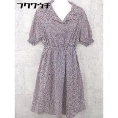 ◇ OLIVE des OLIVE オリーブ デ オリーブ 総柄 半袖 ロング ワンピース サイズM ネイビー系 ホワイト系 レディース 【中古】 【1101210008806】