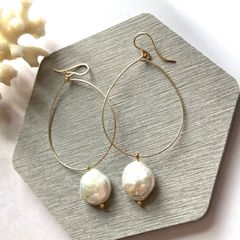1点作品☆ 枠ケシパールピアス イヤリングに変更可能☺︎ - メルカリ