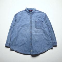 Levi's Signature ビッグサイズ デニム ボタンダウンシャツ 3XL インディゴ ブルー コットン