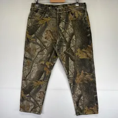 古着 ラングラー Wrangler USA製 デニムパンツ リアルツリーカモフラ ワーク 5ポケット ジーンズ ジーパン w36 L30  ブラウン系 メンズ