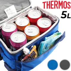 保冷 バッグ クーラーバッグ サーモス ソフトクーラー 約5L THERMOS 折り畳み可 ボックス型 スポーツ ゴルフ アウトドア レジャー 部活 お弁当 学校 行事 スイーツ巡り/RFD-005