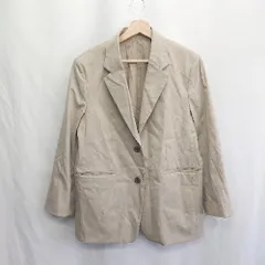 ◇ Θ GU ジーユー レーヨン混 長袖 ジャケット サイズM ベージュ レディース メンズ E  【1410290047514】