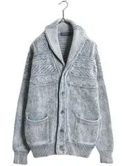 【お得なクーポン配布中!】 ポロ ラルフローレン ショールカラー ニット カーディガン メンズ S / 前開き 羽織り コットン セーター ポケット付き ケーブル インディゴ