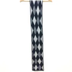 【COMME CA MEN】コムサ メン マフラー コットン 100% ダイヤ ダイヤ柄 メンズ 紳士 屋外 暖かい 通勤 通学 タウンユース フォーマル デイリー モノトーン 大人カジュアル  秋冬 小物 日本製 /M22209ja