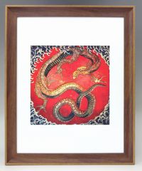 新品☆額付アートポスター◇日本画☆葛飾北斎☆Dragon☆絵画☆壁掛け☆インテリア☆3