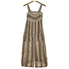 ZARA  ザラ    ストライプ×ボーダー フロントボタンワンピース sizeEUR XS/ベージュ系