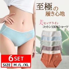 綿 ショーツ レディース 綿100% 6枚セット まとめ買い 綿パンツ サニタリーショーツ シームレス パンツ 女性用下着 下着 レディース下着 ショーツセット 40代  福袋  綿パンツ 綿ショーツ コットンパンツ コットンショーツ（Cタイプ・カラー）