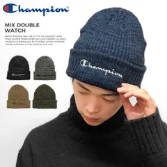 ニット帽 キャップ 帽子 メンズ レディース  チャンピオン Champion ニットキャップ MIXダブルワッチ ロゴ CAP ブラック グレー ブルー ネイビー ワンポイント スポーツ かわいい ブランド コーデ