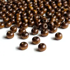 【 12g 約 8mm ウッドビーズ オーバル コーヒーブラウン 】 茶色 焦げ茶 天然素材 木 ウッド ビーズ 楕円 エスニック ハンドメイド 木製ビーズ ラウンド アクセ パーツ ビーズ チープー