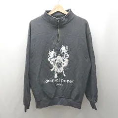 ◇ Θ FREAK'S STORE フリークスストア イラスト入り 長袖 ハーフジップＴシャツ サイズS グレー系 メンズ E  【1506300026676】