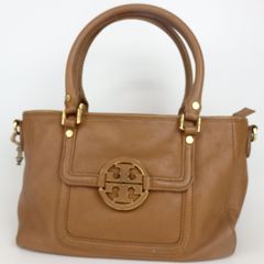 【Tory Burch】トリーバーチ ロゴ入り 2way トートバッグ ショルダーバッグ ブラウン レザー レディース【中古】7-3 41201