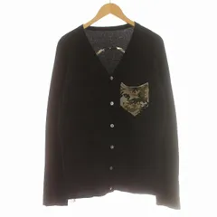 ルシアンペラフィネ LUCIEN PELLAT-FINET カーディガン カシミヤ ニット スカル 迷彩 長袖 S 黒 ブラック /☆Gのサムネイル