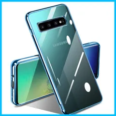 【特価商品】メッキ加工 TPU 軽量 柔軟 ソフトケース 薄型 かわいい 韓国 保護カバー 透明 カバー SCV41 人気(ブルー) SC-03L 耐衝撃 クリア ケース S10 Galaxy