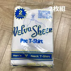 半額以下！　コ160921WO-XL　ベルバシーン　VELVA SHEEN　white＋OATMEAL　ホワイト／オートミール　２枚入り　ポケット無し　XL 　無地T　Vネック　インナー　トップス　上質な肌着