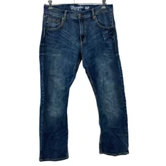 Wrangler デニムパンツ W34 インディゴブルー ラングラー ジップアップ スリムブーツ アメカジ ジーンズ 古着卸 アメリカ仕入 2506-1209