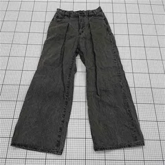 ◇ Θ JEANASIS ジーナシス タック デニム ワイド パンツ サイズS ブラック系 レディース E  【1509180006592】