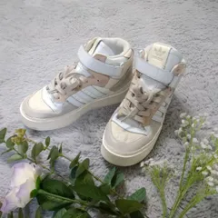 アディダス　adidas　スニーカー　24.5cm　白・ベージュ　ハイカット