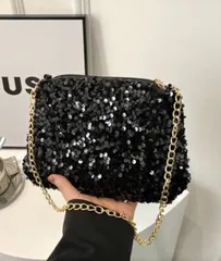 スパンコールミニショルダーバッグ黒