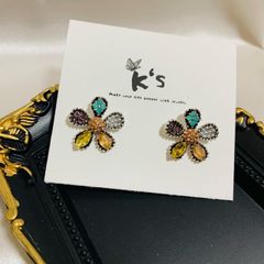 【K‘s store 2021】ピアス　925  カラフル　お花　No.67
