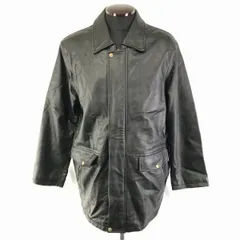 羊革/シープスキン/比翼仕立て/ラムレザーコート【メンズL/黒】フルジップ/ライダース◆BC949<sale>