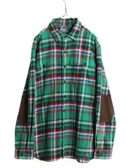 【お得なクーポン配布中!】 00s ポロ ラルフローレン チェック ヘビー フランネル シャツ メンズ XL 古着 オールド 長袖シャツ ネルシャツ エルボーパッチ  マッキーノ